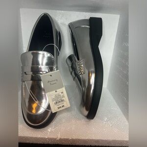 a new day Metallic Silver Penny Loafers